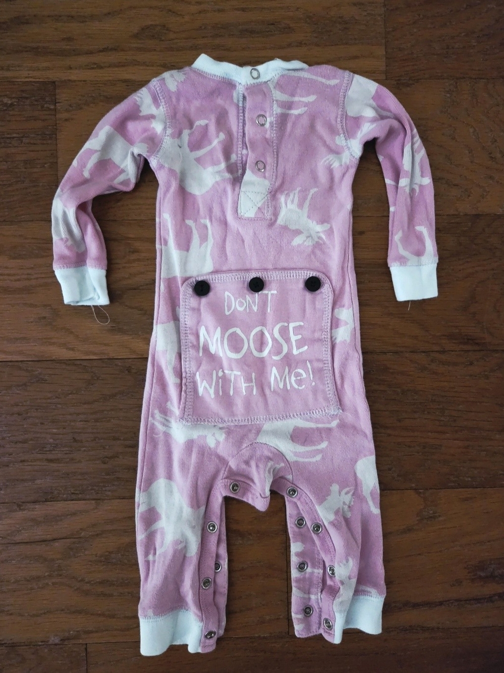 Lazy One Pink Moose Print One-Piece Pajamas